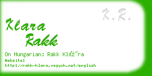 klara rakk business card